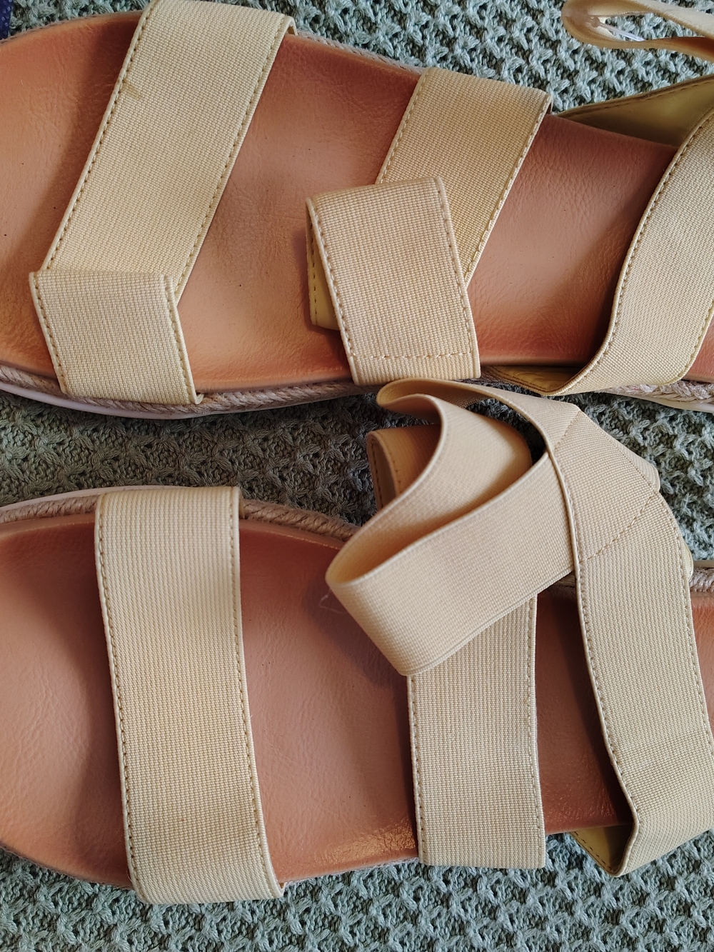 a.n.a Pale Yellow Elastic Espadrille Sandals
